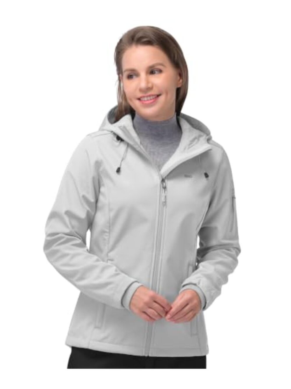 Women's Softshell Jacket Waterproof Hooded Fleece Lined Rain Coat